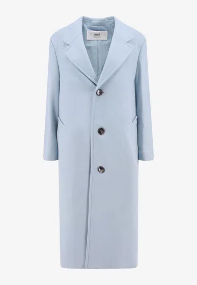 AMI ALEXANDRE MATTIUSSI SINGLE-BREASTED WOOL COAT