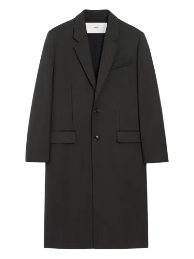 Ami Alexandre Mattiussi Single-breasted Wool Coat In Gray