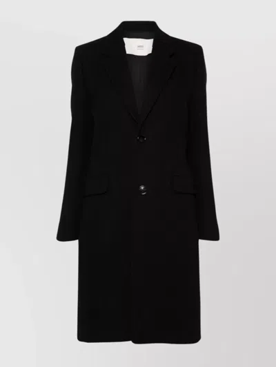 Ami Alexandre Mattiussi Ami Paris Black Single-breasted Jacket In Wool Women