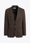 Ami Alexandre Mattiussi Ami Paris Single Breasted Olive Black Wool Jacket
