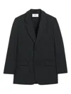 Ami Alexandre Mattiussi Black Wool Loose Double Breasted Jacket In Black