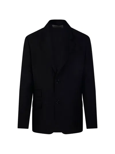 Ami Alexandre Mattiussi Ami Mens Black Linen-blend Single Breasted Straight Jacket