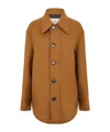 Ami Alexandre Mattiussi Single-breasted Solid Color Coat In Brown