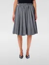 Ami Alexandre Mattiussi Ami Paris Ami Paris Corolla Wool Flannel Midi Skirt In Gray