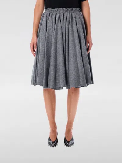 Ami Alexandre Mattiussi Ami Paris Ami Paris Corolla Wool Flannel Midi Skirt In Gold