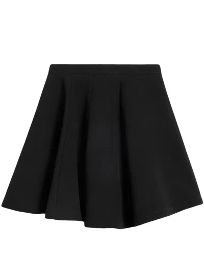 Ami Alexandre Mattiussi Virgin Wool Skater Mini Skirt In Black  