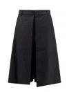 Ami Alexandre Mattiussi Skirt With Bermuda Shorts And Virgin Wool Lateral Panels