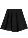 Ami Alexandre Mattiussi Virgin Wool Skater Mini Skirt In Black/chalk