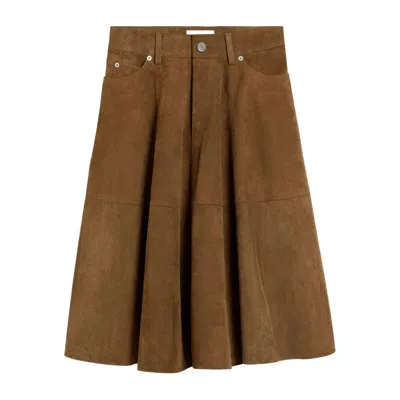 AMI ALEXANDRE MATTIUSSI SKIRTS BROWN