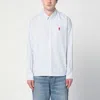 Ami Alexandre Mattiussi Ami Paris Ami De Coeur Buttoned Striped Shirt In Blue