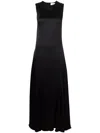 Ami Alexandre Mattiussi Sleek Sleeveless Maxi Dress With Flowing Silhouette In Black
