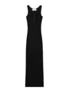 Ami Alexandre Mattiussi Ami Paris Maxi Crepe Dress With Bias Cuts In Black
