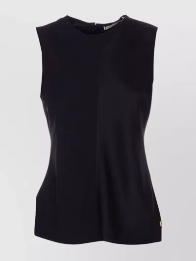 Ami Alexandre Mattiussi Sleeveless Crew Neck Top With Fitted Silhouette In Black