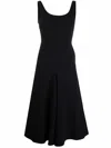 Ami Alexandre Mattiussi Sleeveless Flared Midi Dress In Black