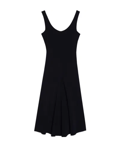 Ami Alexandre Mattiussi Sleeveless Flared Midi Dress In Black
