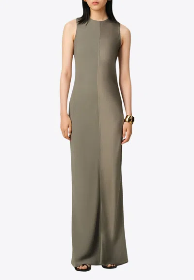 Ami Alexandre Mattiussi Beige Long Straight Dress Grey In Ash