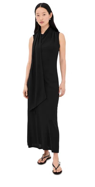 Ami Alexandre Mattiussi Sleeveless Maxi Lavalliere Dress Noir In Black