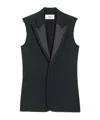 Ami Alexandre Mattiussi Ami Paris Anthracite Grey Wool Vest Women In Black