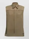 Ami Alexandre Mattiussi Sleeveless Pointed Collar Shirt With Chest Pocket