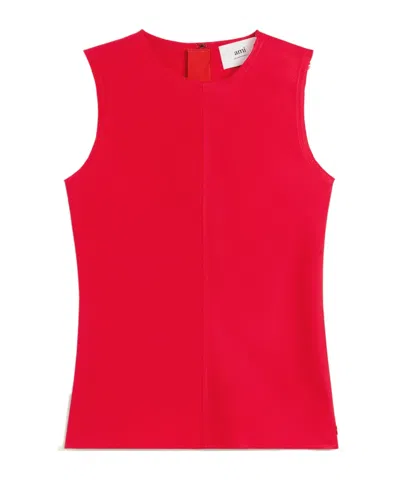 AMI ALEXANDRE MATTIUSSI AMI PARIS CREWNECK SLEEVELESS TOP