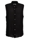 AMI ALEXANDRE MATTIUSSI SLEEVELESS SHIRT SHIRT, BLOUSE BLACK