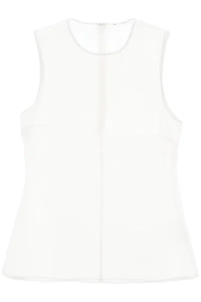 AMI ALEXANDRE MATTIUSSI SLEEVELESS SILK TOP IN