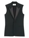 Ami Alexandre Mattiussi Sleeveless Smocking Waistcoat In Black
