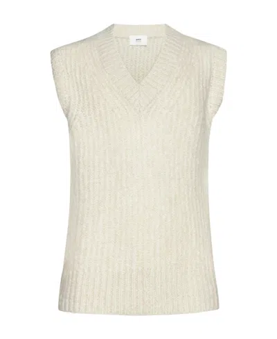Ami Alexandre Mattiussi Sleeveless Sweater In White