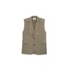 Ami Alexandre Mattiussi Ami Sleeveless Tailored Blazer With Notch Lapel In Brown
