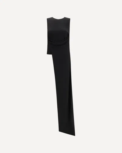 Ami Alexandre Mattiussi Sleeveless Top Asymmetric Hem Draped Detail In Black
