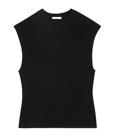 Ami Alexandre Mattiussi Zigzag Stitching Sleeveless Vest In Black