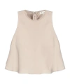 Ami Alexandre Mattiussi Flared Godet Top In Nude