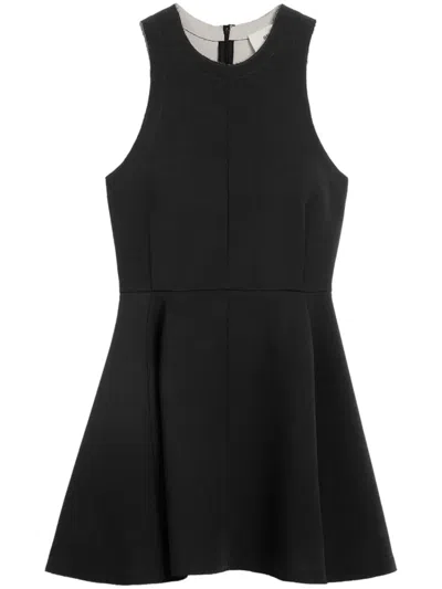 Ami Alexandre Mattiussi Ami Paris Flared Crèpe Dress In Black