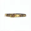 Ami Alexandre Mattiussi Slim Snakeskin Pattern Goat Leather Belt In Gold