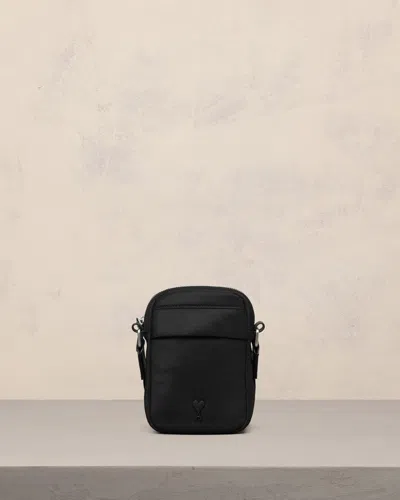 Ami Alexandre Mattiussi Small Ami De Coeur Crossbody Pocket Bag Black