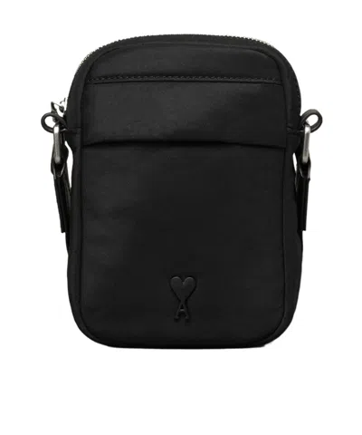 Ami Alexandre Mattiussi Small Ami De Coeur Crossbody Pocket Bag In Black
