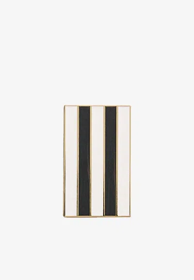 Ami Alexandre Mattiussi Small Ami De Coeur Stripe Box In Gold