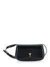 Ami Alexandre Mattiussi Ami Paris Women Small Crossbody Paris Paris Bag Glazed Leather In Black