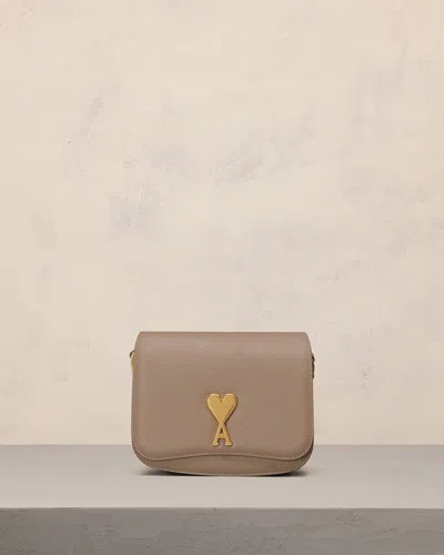Ami Alexandre Mattiussi Small Paris Paris Bag Green Unisex In Light Taupe