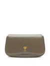 Ami Alexandre Mattiussi Grey Glazed Leather Small Crossbody Paris Paris Bag Grey In Black
