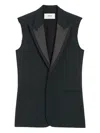 Ami Alexandre Mattiussi Smocking Notched-collar Gilet In Black