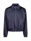 Ami Alexandre Mattiussi Smooth-finish Blue Cotton Jacket With Zip Closure In Blue