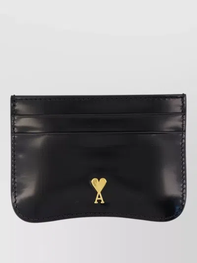 Ami Alexandre Mattiussi Smooth Leather Wallet Cardholder European Fit In Black