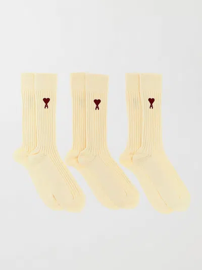 Ami Alexandre Mattiussi Set 3 Paia Di Calze Ami Paris In Misto Cotone