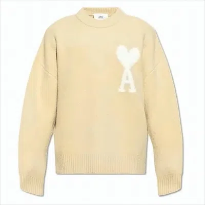Ami Alexandre Mattiussi Soft Alpaca Blend Sweater With Heart Logo In Multi