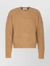 Ami Alexandre Mattiussi Soft Textured Long Sleeve Crew Neck Sweater In Gold