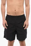 Ami Alexandre Mattiussi Solid Color Nylon Swim Shorts In Black
