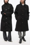 Ami Alexandre Mattiussi Solid Color Raincoat With Silver-tone Metal Logo In Black