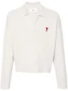 Ami Alexandre Mattiussi Spread-collar Ribbed Jumper In Neutrals