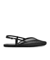 Ami Alexandre Mattiussi Mesh Square Toe Strappy Flat Sole Sandals In Black